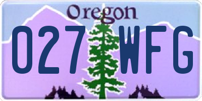 OR license plate 027WFG