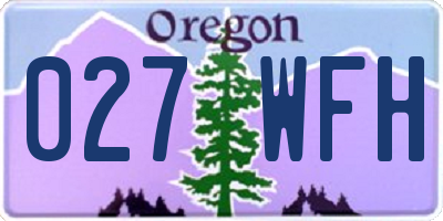 OR license plate 027WFH