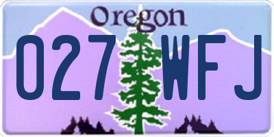 OR license plate 027WFJ