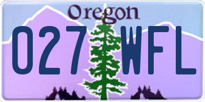 OR license plate 027WFL