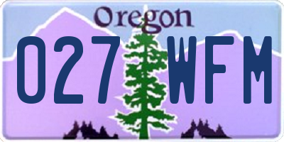 OR license plate 027WFM