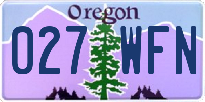 OR license plate 027WFN
