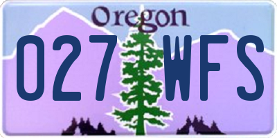 OR license plate 027WFS