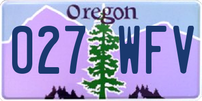 OR license plate 027WFV