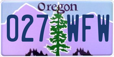 OR license plate 027WFW