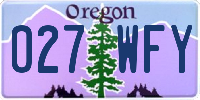 OR license plate 027WFY