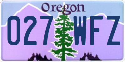 OR license plate 027WFZ