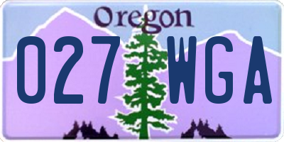 OR license plate 027WGA