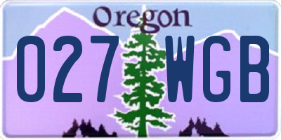 OR license plate 027WGB