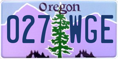 OR license plate 027WGE