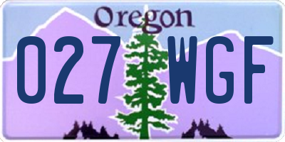 OR license plate 027WGF