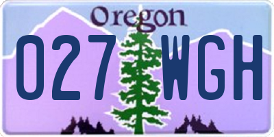 OR license plate 027WGH