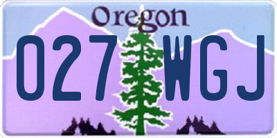 OR license plate 027WGJ