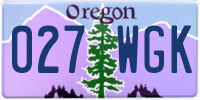 OR license plate 027WGK