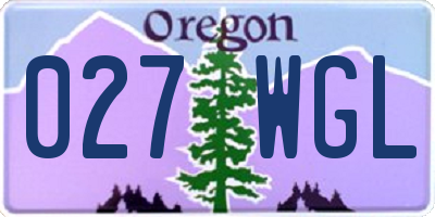 OR license plate 027WGL