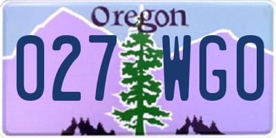 OR license plate 027WGO