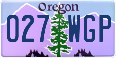 OR license plate 027WGP