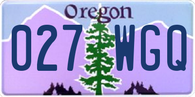 OR license plate 027WGQ