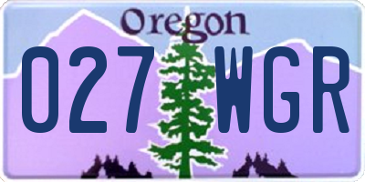 OR license plate 027WGR