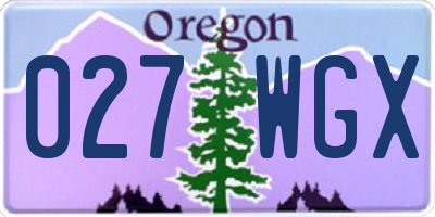 OR license plate 027WGX