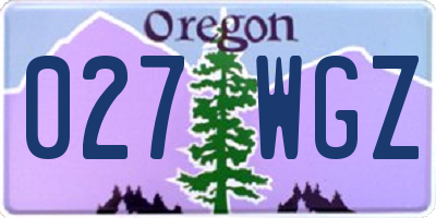 OR license plate 027WGZ