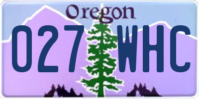 OR license plate 027WHC