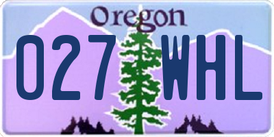 OR license plate 027WHL