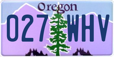 OR license plate 027WHV