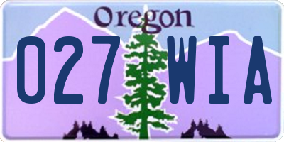 OR license plate 027WIA