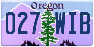 OR license plate 027WIB