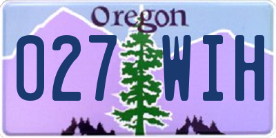 OR license plate 027WIH
