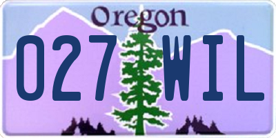 OR license plate 027WIL