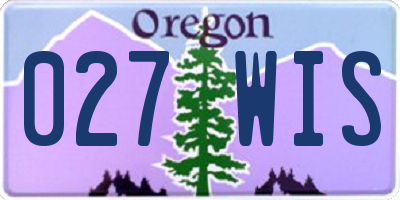 OR license plate 027WIS