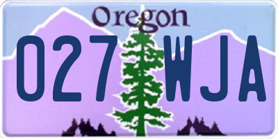 OR license plate 027WJA