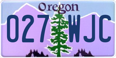 OR license plate 027WJC