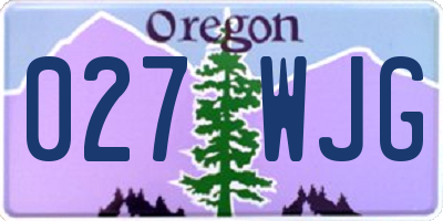 OR license plate 027WJG