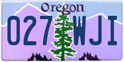 OR license plate 027WJI