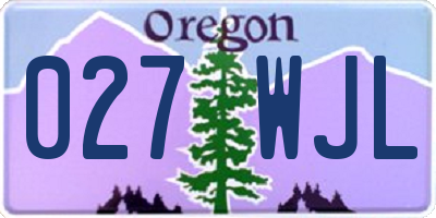 OR license plate 027WJL