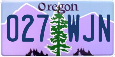 OR license plate 027WJN