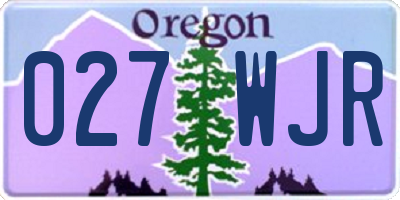 OR license plate 027WJR