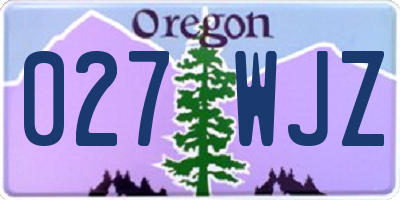 OR license plate 027WJZ