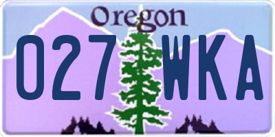 OR license plate 027WKA