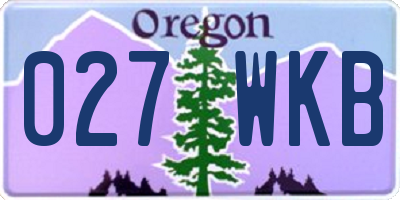 OR license plate 027WKB