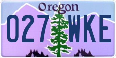 OR license plate 027WKE