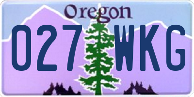 OR license plate 027WKG