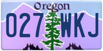 OR license plate 027WKJ