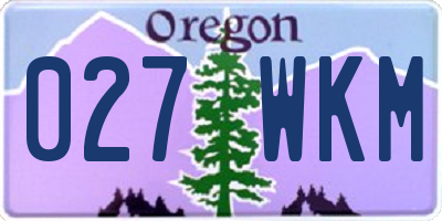 OR license plate 027WKM