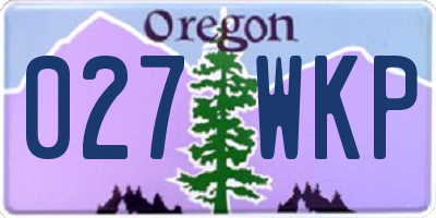 OR license plate 027WKP