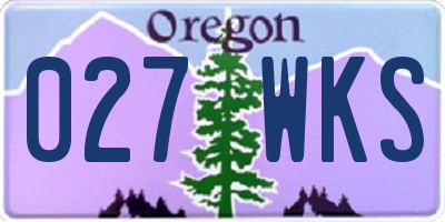 OR license plate 027WKS