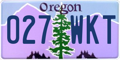 OR license plate 027WKT